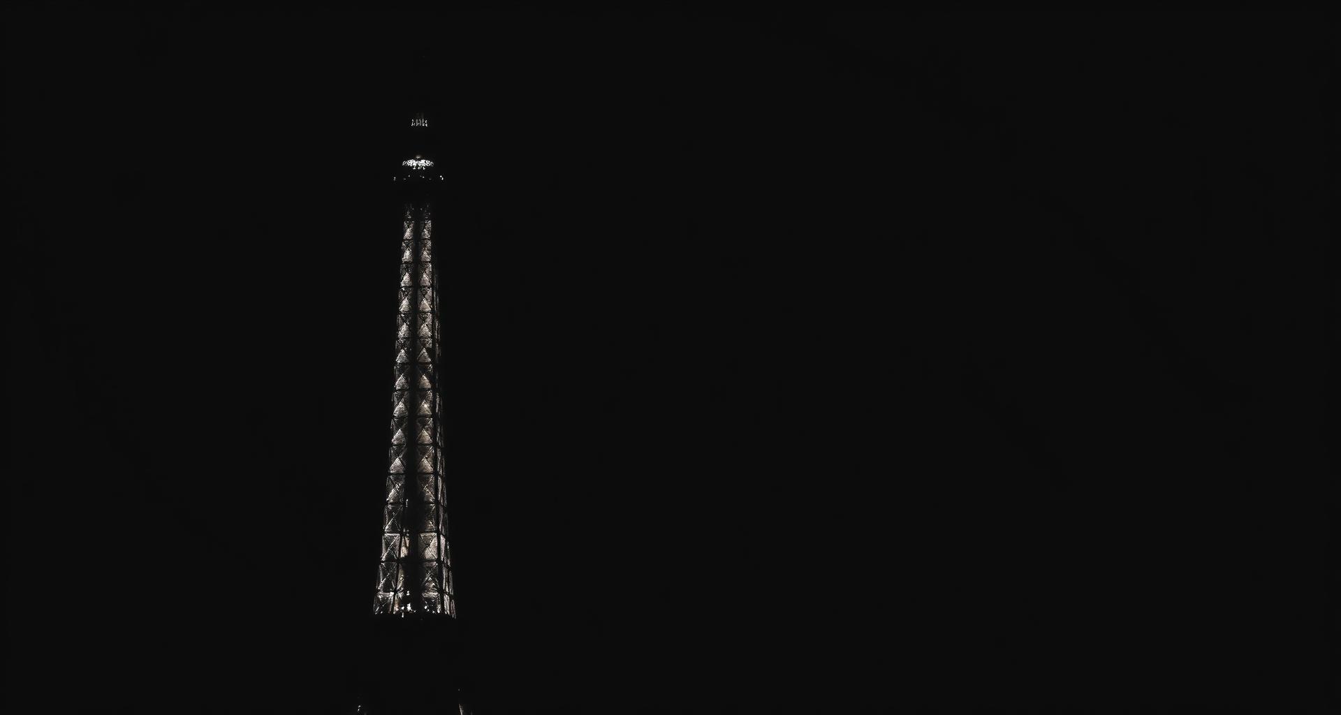 The illuminated Eiffel Tower and the Paris skyline at night