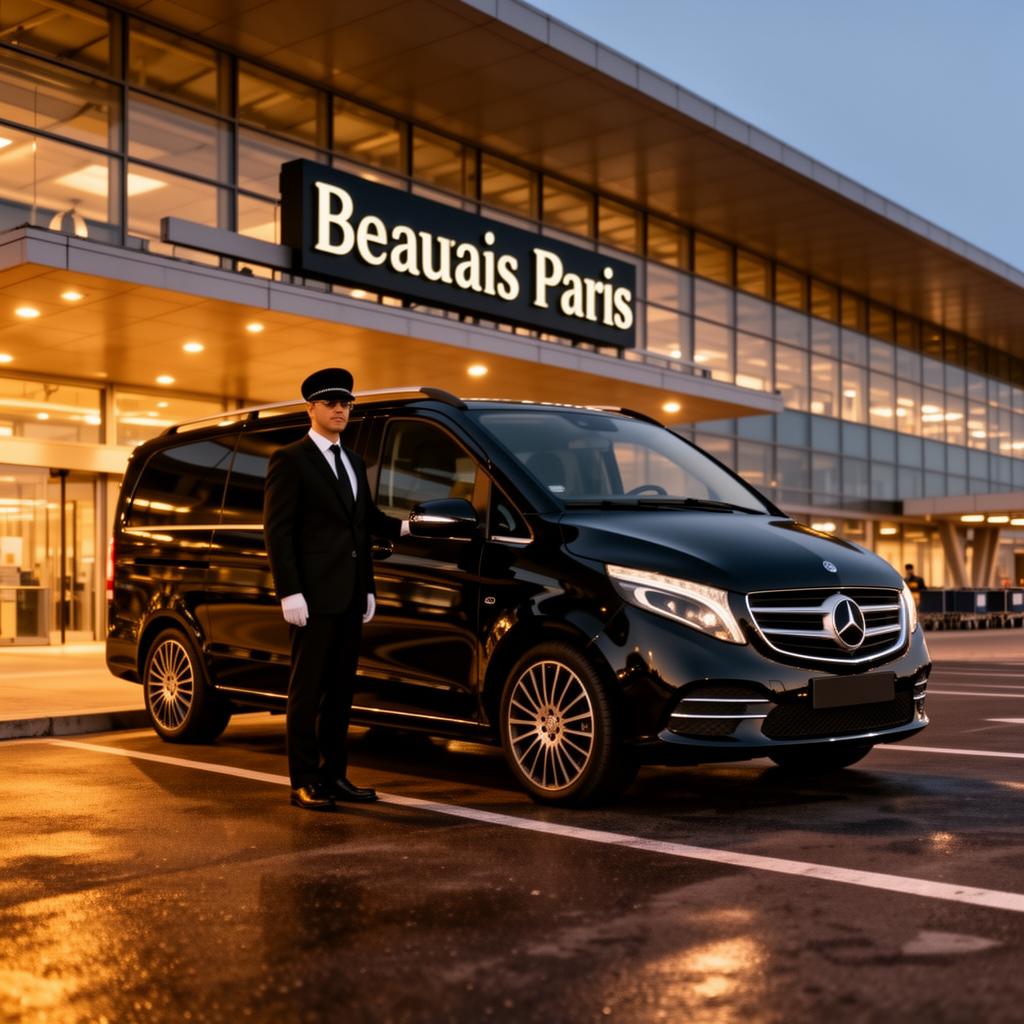 Road between Beauvais-Tillé airport and Paris with a Paris Drivip vehicle
